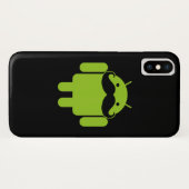 Android Robot Mustache auf Black Case-Mate iPhone Hülle (Rückseite (Horizontal))