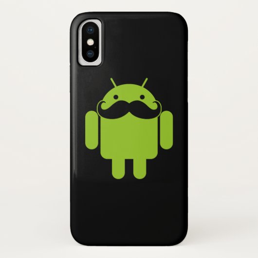 Android Robot Mustache auf Black Case-Mate iPhone Hülle (Rückseite)