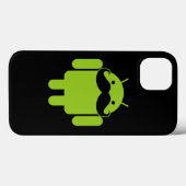 Android Robot Mustache auf Black Case-Mate iPhone Hülle (Rückseite (Horizontal))