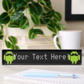 Android Robot Mustache auf Black Namensplakette