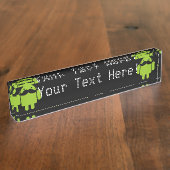 Android Robot Mustache auf Black Namensplakette (Seite)