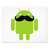 Android Robot Mustache Fotodruck (Vorne)