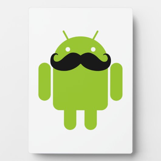 Android Robot Mustache Fotoplatte (Vorderseite)