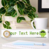 Android Robot Mustache Namensplakette