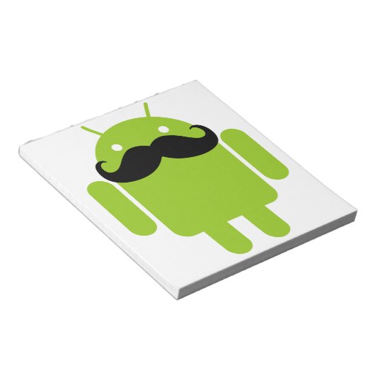Android Robot Mustache Notizblock (angewinkelt)