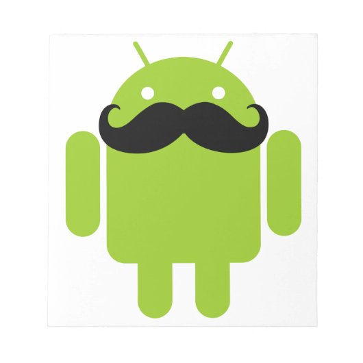 Android Robot Mustache Notizblock (Vorderseite)