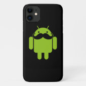 Android Robot Mustache on Black Case-Mate iPhone Hülle (Rückseite)