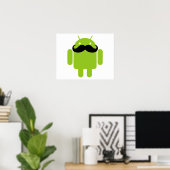 Android Robot Mustache Poster (Heimbüro)