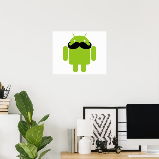 Android Robot Mustache Poster (Heimbüro)