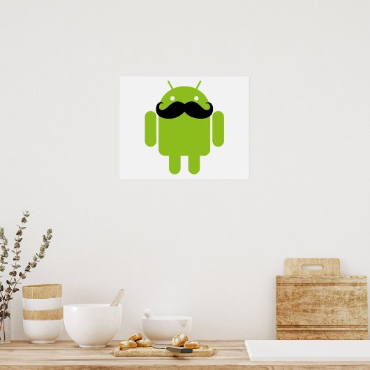 Android Robot Mustache Poster (Küche)