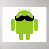 Android Robot Mustache Poster (Vorne)