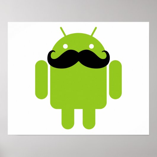 Android Robot Mustache Poster (Vorne)
