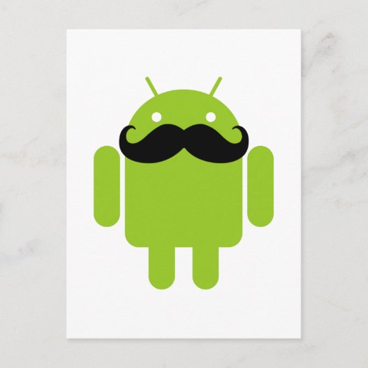 Android Robot Mustache Postkarte (Vorderseite)
