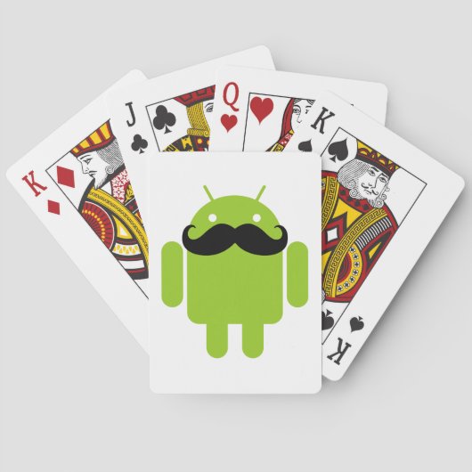 Android Robot Mustache Spielkarten (Rückseite)