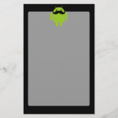 Android Robot Mustache Style auf schwarz Briefpapier (Vorderseite)
