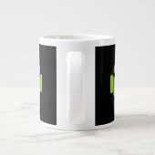 Android Robot Mustache Style auf schwarz Jumbo-Tasse (Rückseite)
