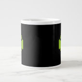 Android Robot Mustache Style auf schwarz Jumbo-Tasse (Vorderseite)