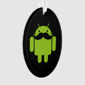 Android Robot Mustache Style auf schwarz Ornament (Vorderseite)
