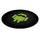 Android Robot Mustache Style auf schwarz Schneidebrett (Ecke)