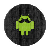 Android Robot Mustache Style auf schwarz Schneidebrett (Vorderseite)