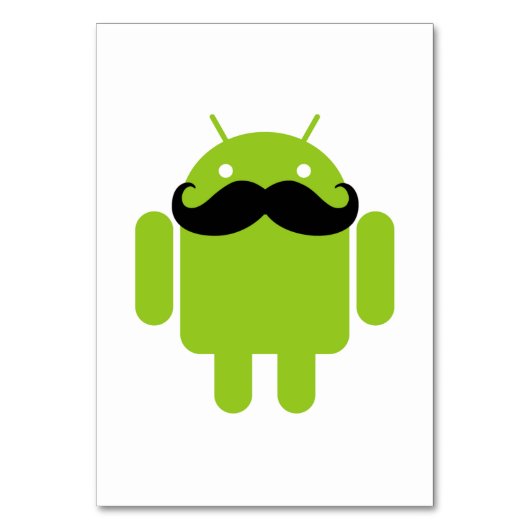 Android Robot Mustache Tischnummer (Vorderseite)