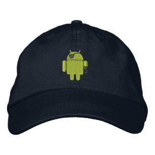 Android Robot Pirate Embroidery Bestickte Kappe