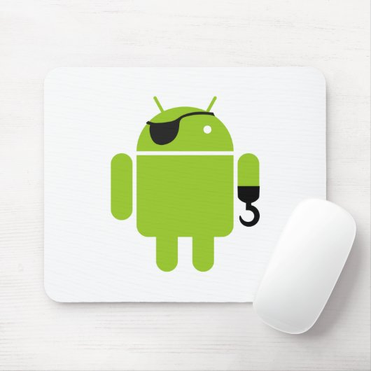 Android Robot Pirate Graphic Mousepad (Mit Mouse)