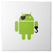 Android Robot Pirate Style Fliese (Vorderseite)