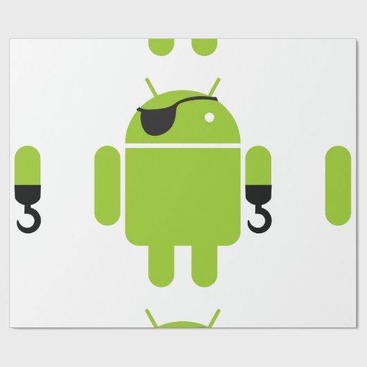 Android Robot Pirate Style Geschenkpapier (Flach)