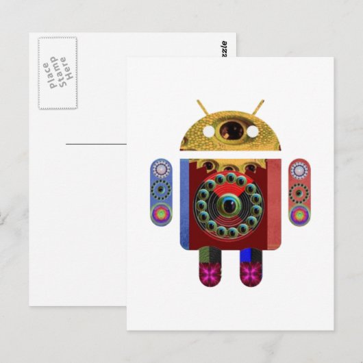 ANDROID Robot Postkarte (Vorne/Hinten)