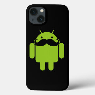 Android Robot Schnurrbart auf Schwarz Case-Mate iPhone Hülle