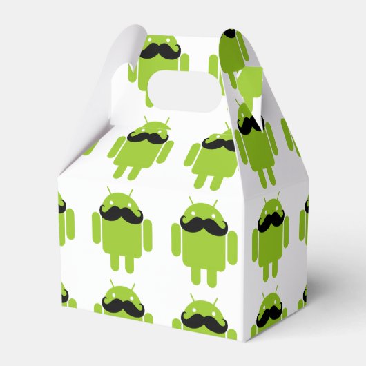 Android Robot Whimsical Mustache Style Geschenkschachtel (Vorderseite)