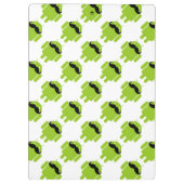 Android Robot Whimsical Mustache Style Klemmbrett (Rückseite)