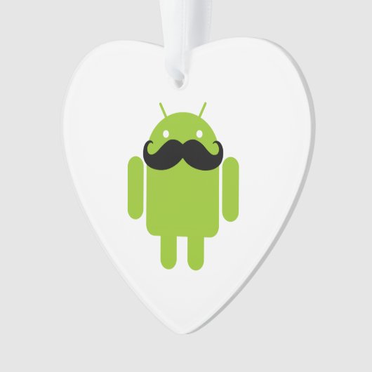 Android Robot Whimsical Mustache Style Ornament (Vorderseite)