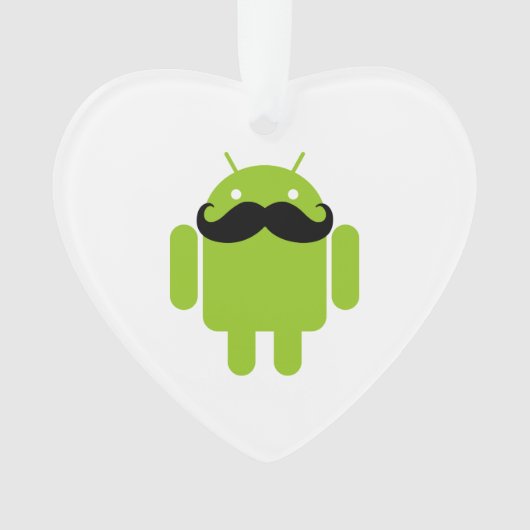 Android Robot Whimsical Mustache Style Ornament (Vorderseite)