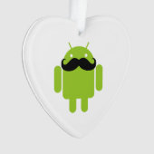 Android Robot Whimsical Mustache Style Ornament (Vorderseite)