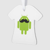 Android Robot Whimsical Mustache Style Ornament (Vorderseite)