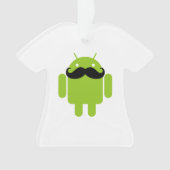 Android Robot Whimsical Mustache Style Ornament (Vorderseite)