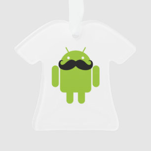 Android Robot Whimsical Mustache Style Ornament
