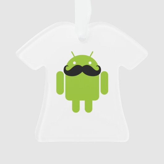 Android Robot Whimsical Mustache Style Ornament (Vorderseite)