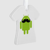 Android Robot Whimsical Mustache Style Ornament (Vorderseite)