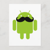 Android Robot Whimsical Mustache Style Postkarte (Vorderseite)