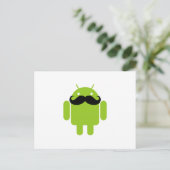Android Robot Whimsical Mustache Style Postkarte (Stehend Vorderseite)