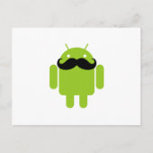 Android Robot Whimsical Mustache Style Postkarte (Vorderseite)