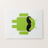 Android Robot Whimsical Mustache Style Puzzle (Horizontal)