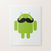 Android Robot Whimsical Mustache Style Puzzle (Vertikal)