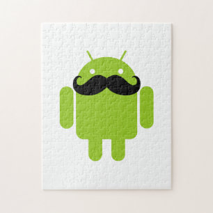 Android Robot Whimsical Mustache Style Puzzle