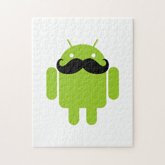 Android Robot Whimsical Mustache Style Puzzle (Vertikal)
