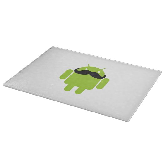 Android Robot Whimsical Mustache Style Schneidebrett (Ecke)