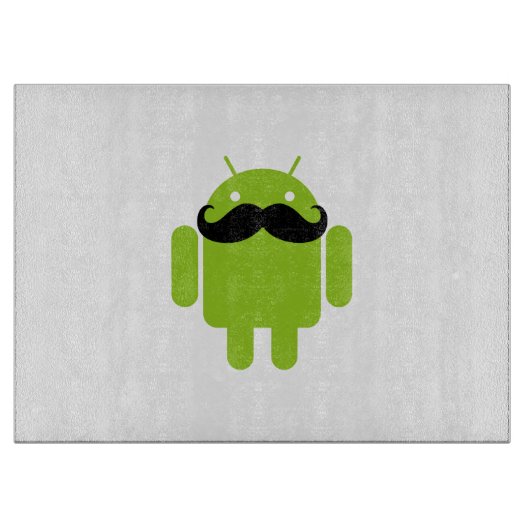 Android Robot Whimsical Mustache Style Schneidebrett (Vorderseite)